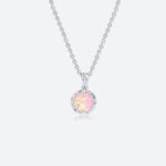 Pink Opal Necklace​ Pendant Necklace Gold​ White Gold Chain Necklace​