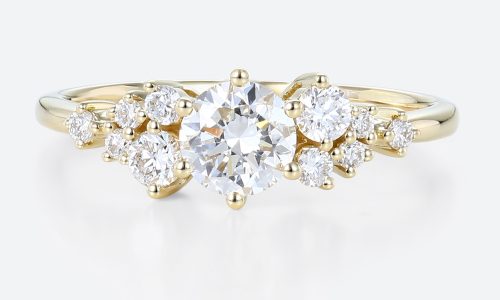 0.5ct Colorless VS+ Round Cut Lab Grown Diamond Dainty 6-Prong Engagement Promise Ring in Yellow Gold (1) 0.5ct Lab Grown Diamond Rings Round Cut 6-Prong Promise Ring in Yellow Gold