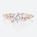 Rose Gold 0.5ct Lab Grown Diamond Rings Round Cut 6-Prong Promise Ring