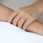 0.5ct Fancy Pink VS+ Marquise Cut Lab Grown Pink Diamond Three Stone 6 Claw Prong Engagement Ring (2)