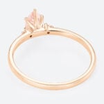 0.5ct Fancy Pink VS+ Marquise Cut Lab Grown Pink Diamond Three Stone 6 Claw Prong Engagement Ring (3)