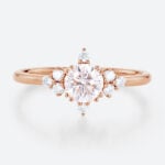 0.5ct Lab Pink Diamond Ring Round Cut Fancy Pink Diamond 8-Prong Ring in Rose Gold
