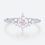 0.5ct Lab Pink Diamond Ring Round Cut Fancy Pink Diamond 8-Prong Ring in White Gold