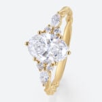 1.5ct Lab Grown Diamond Rings​ Oval Cut Twisted 6-Prong Engagement Ring in Yellow Gold