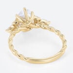 1.5ct Lab Grown Diamond Rings​ Oval Cut Twisted 6-Prong Engagement Ring in Yellow Gold