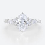 1.5ct Lab Grown Diamond Rings​ Oval Cut Twisted 6-Prong Engagement Ring in White Gold