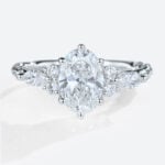 Yellow Gold Oval 1.5ct Lab Grown Diamond Twisted Engagement Ring in white gold
