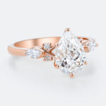Rose Gold 1.5ct Pear Shaped Lab Diamond Engagement Ring