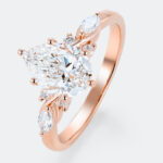 Rose Gold 1.5ct Pear Shaped Lab Diamond Engagement Ring