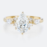 Yellow Gold 1.5ct Pear Shaped Lab Diamond Engagement Ring