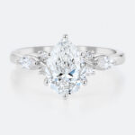 White Gold 1.5ct Pear Shaped Lab Diamond Engagement Ring
