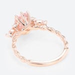 1.5ct Fancy Pink VS+ Emerald Cut Lab Grown Pink Diamond Twisted 6-Prong Engagement Ring Set in Rose Gold (6)