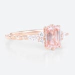 1.5ct Fancy Pink VS+ Emerald Cut Lab Grown Pink Diamond Twisted 6-Prong Engagement Ring Set in Rose Gold (7)