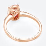 1.5ct Fancy Pink VS+ Oval Cut Lab Grown Pink Diamond Pavé 4-Prong Engagement Ring (6)
