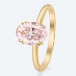 1.5ct Fancy Pink VS+ Oval Cut Lab Grown Pink Diamond Solitaire Simple 4 Double Claw Prong Engagement Ring (3)