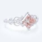 White Gold Diamond and Pink Engagement Ring 1.5ct Princess Cut Infinity Ring