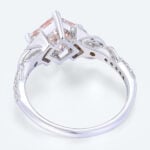 White Gold Diamond and Pink Engagement Ring 1.5ct Princess Cut Infinity Ring