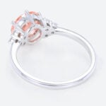 Pink Lab Diamond 1.5 Ct Round Cut Cluster Diamond Engagement Ring