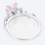 Solitaire Pink Diamond Ring 1ct Round Lab Diamond 4-Prong Ring in White Gold