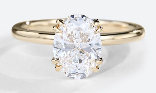 14K Yellow Gold Engagement Ring Oval Cut 1.5 CT Lab Grown Diamond Solitaire Ring (1)
