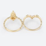Solid Gold 1 Carat Pear Shaped Lab Diamond Twisted Engagement Ring Set