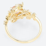 Lab Diamond and Pink Engagement Ring​ 1ct Bypass 6-Prong Ring