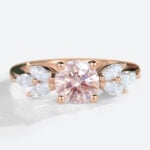 Lab Pink Diamond Ring 1ct Round Cut Nature-Inspired 4-Prong Ring in Rose Gold