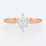 0.5ct Lab Diamond Ring Three Stone 6 Claw Prong Engagement Rings