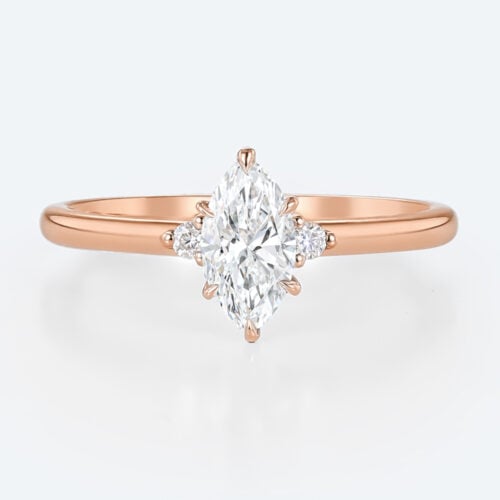 0.5ct Lab Diamond Ring Three Stone 6 Claw Prong Engagement Rings