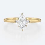 0.5ct Lab Diamond Ring Three Stone 6 Claw Prong Engagement Rings