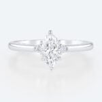 0.5ct Lab Diamond Ring Three Stone 6 Claw Prong Engagement Rings