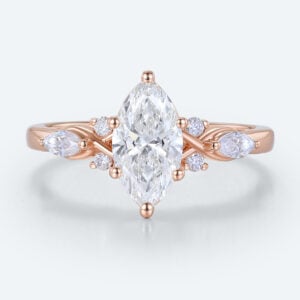 Marquise Cut Lab Grown Diamond Unique 6-Prong Engagement Ring