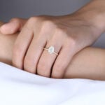 1.5ct Solitaire Lab Grown Diamond Rings Oval Cut Double Claw Ring in Yellow Gold