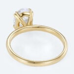 1.5ct Solitaire Lab Grown Diamond Rings Oval Cut Double Claw Ring in Yellow Gold