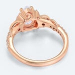 Pear Shaped Lab Grown Diamond Pavé 4-Prong Engagement Promise Ring (4)