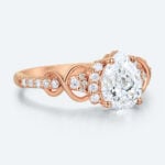 Pear Shaped Lab Grown Diamond Pavé 4-Prong Engagement Promise Ring (5)