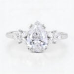 1.5CT White Gold Pear Shaped Lab Grown Diamond Engagement Ring
