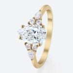 Yellow Gold 1.5ct Pear Shaped Lab Diamond Ring​ Vintage Prong Promise Ring