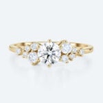 0.5ct Lab Grown Diamond Rings Round Cut 6-Prong Promise Ring in Yellow Gold