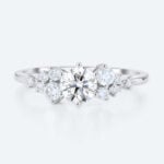 0.5ct Lab Grown Diamond Rings Round Cut 6-Prong Promise Ring in White Gold