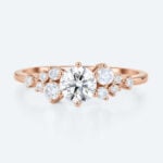 0.5ct Lab Grown Diamond Rings Round Cut 6-Prong Promise Ring in Rose Gold