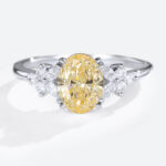 White Diamond Engagement Ring 1.5ct Oval Cut Lab Diamond Rings in Rose Gold