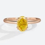 1.5ct Fancy Yellow VS+ Oval Cut Lab Grown Yellow Diamond Solitaire 4 Double Claw Prong Engagement Ring (1)