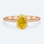 1.5ct Fancy Yellow VS+ Oval Cut Lab Grown Yellow Diamond Solitaire 4 Double Claw Prong Engagement Ring (1)