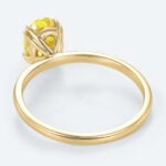 1.5ct Fancy Yellow VS+ Oval Cut Lab Grown Yellow Diamond Solitaire 4 Double Claw Prong Engagement Ring (5)