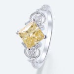 1.5ct Fancy Yellow VS+ Princess Cut Lab Grown Yellow Diamond Infinity Pave 4-Prong Engagement Ring (2)