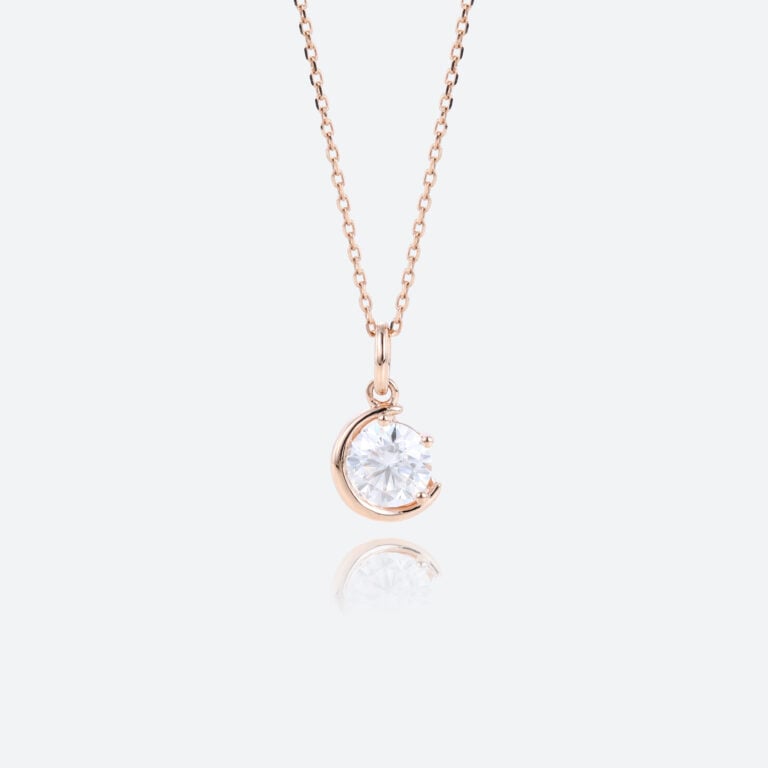 1CT Solitaire Round Cut Lab Diamond Pendant Necklace For Women