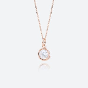 1CT Solitaire Round Cut Lab Diamond Pendant Necklace For Women