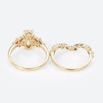 1ct Colorless VS+ Marquise Cut Lab Grown Diamond Nature-Inspired 4 Double Claw Prong Engagement Ring Set (4)