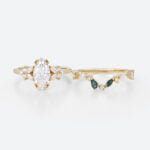 1ct Colorless VS+ Marquise Cut Lab Grown Diamond Nature-Inspired 4 Double Claw Prong Engagement Ring Set (8)